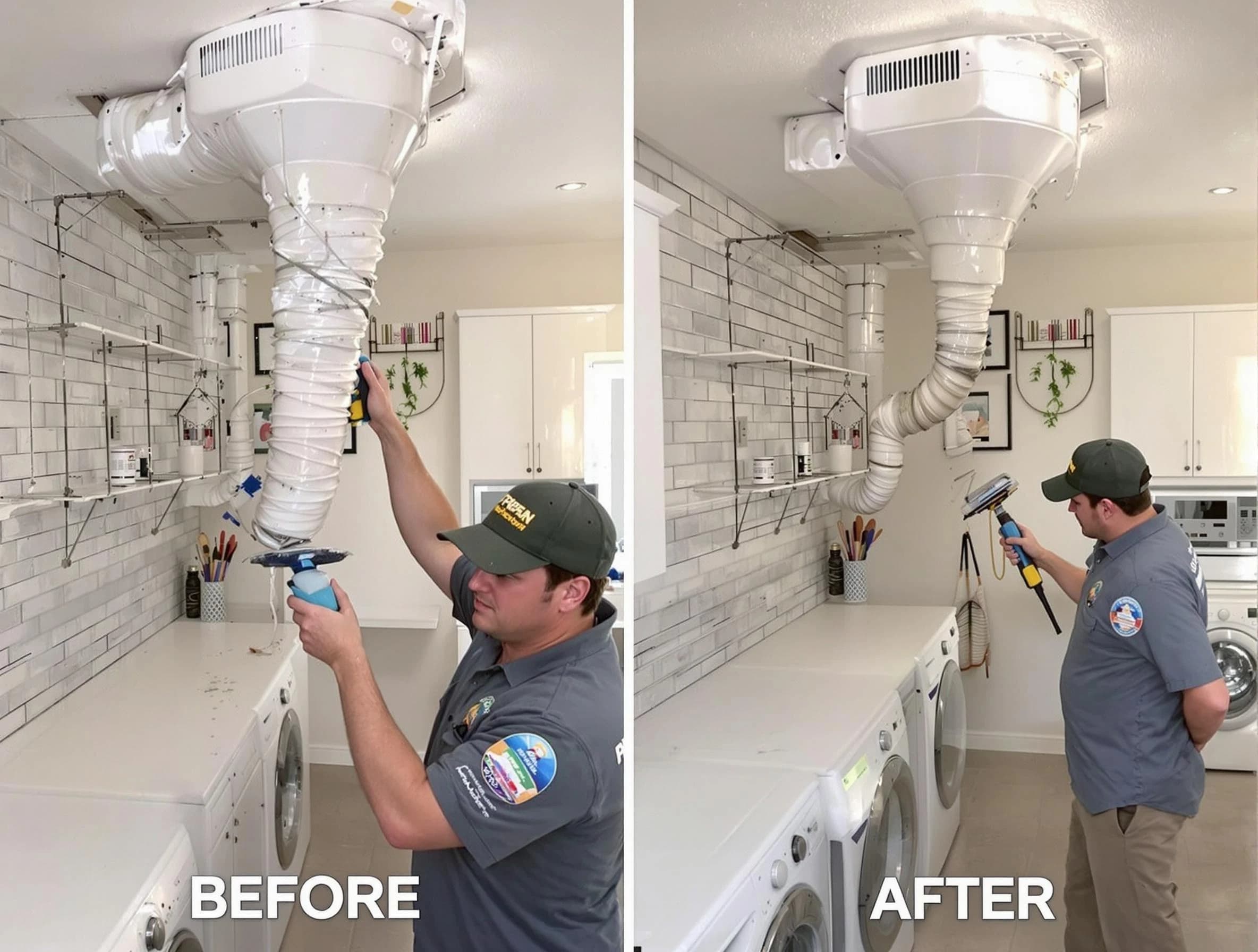 Professional dryer exhaust vent cleaning by North Ogden Dryer Vent Cleaning in North Ogden