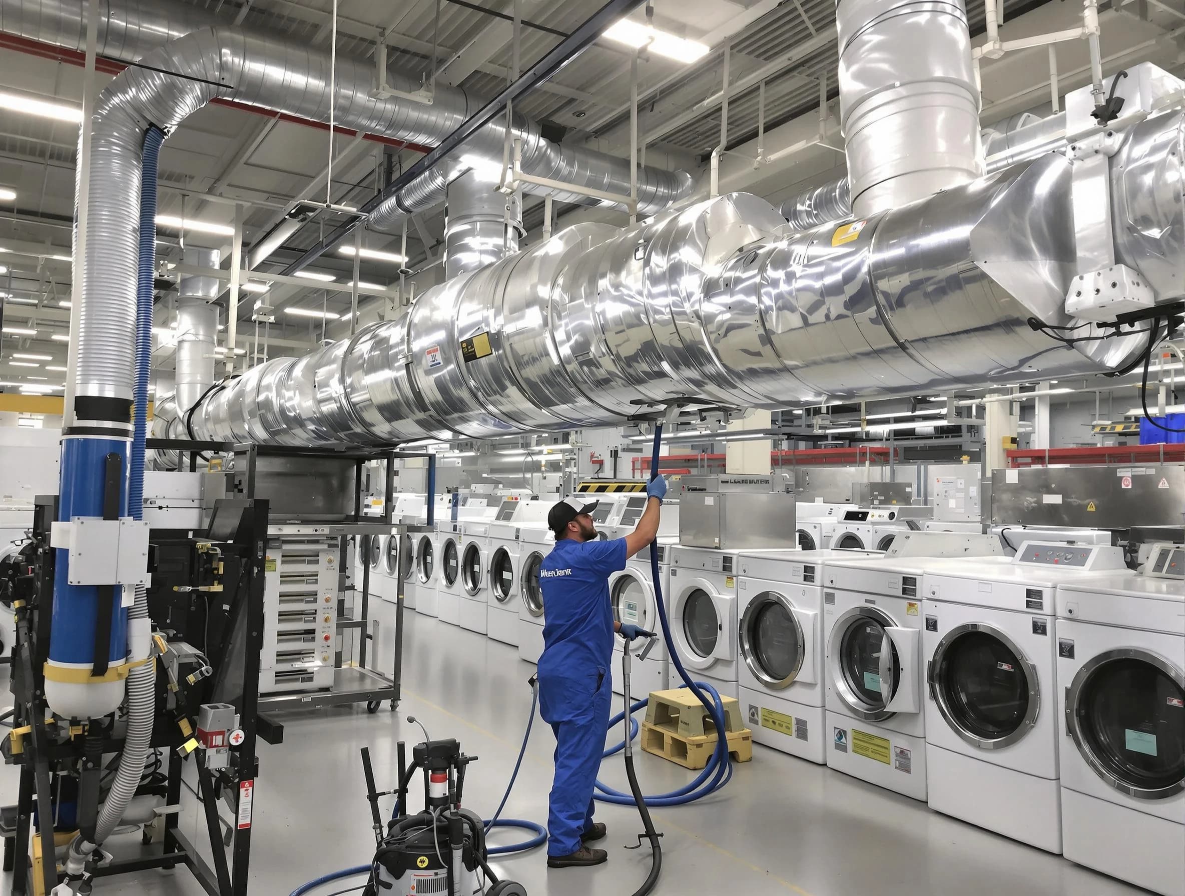 North Ogden Dryer Vent Cleaning team performing heavy-duty industrial dryer vent cleaning in North Ogden