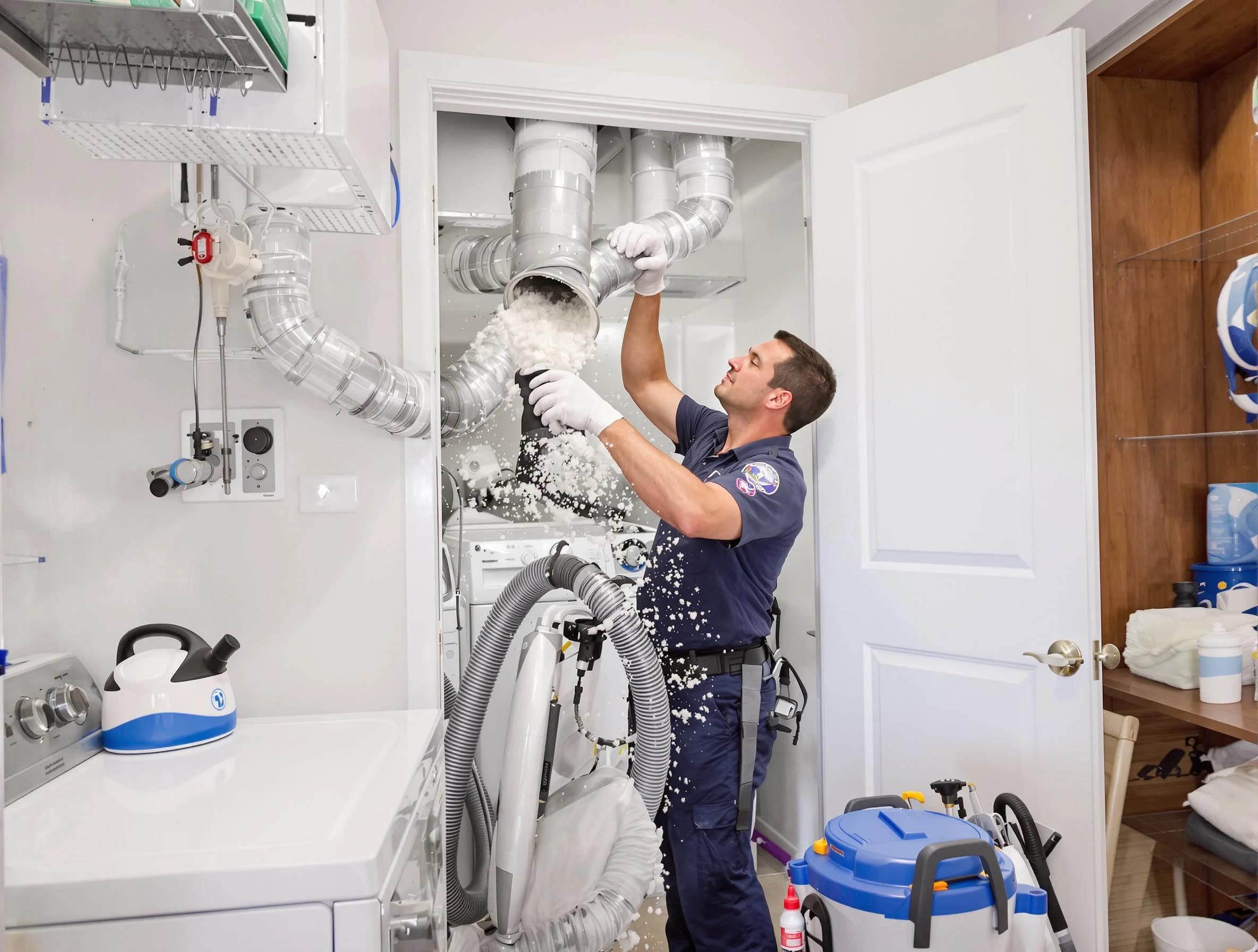 North Ogden Dryer Vent Cleaning technician delivering thorough residential dryer vent cleaning service in North Ogden