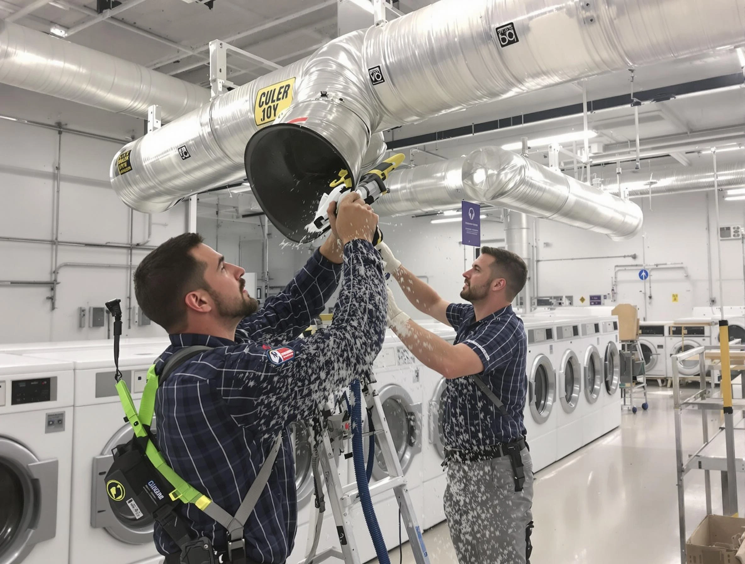 North Ogden Dryer Vent Cleaning team performing large-scale commercial dryer vent cleaning in North Ogden